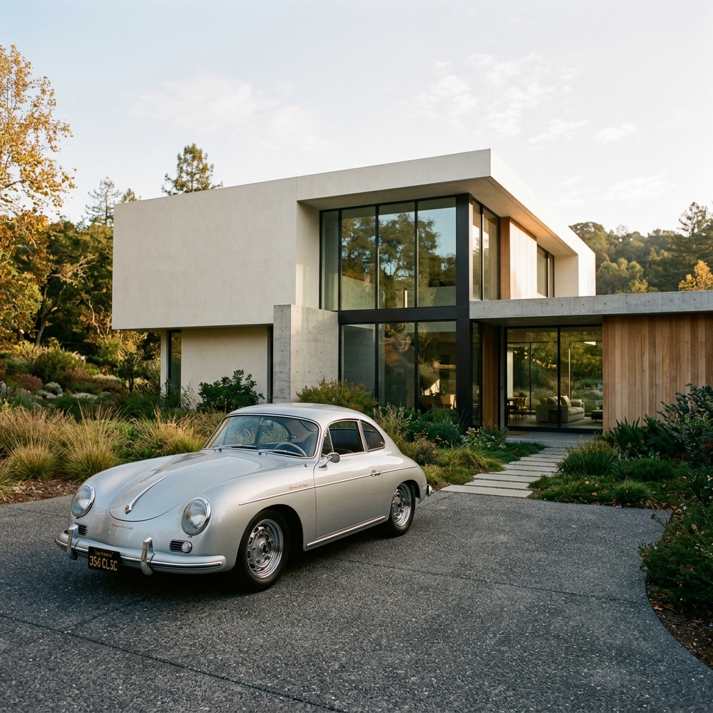 Meticulously Restored Silver Porsche 356 Roadster